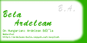 bela ardelean business card